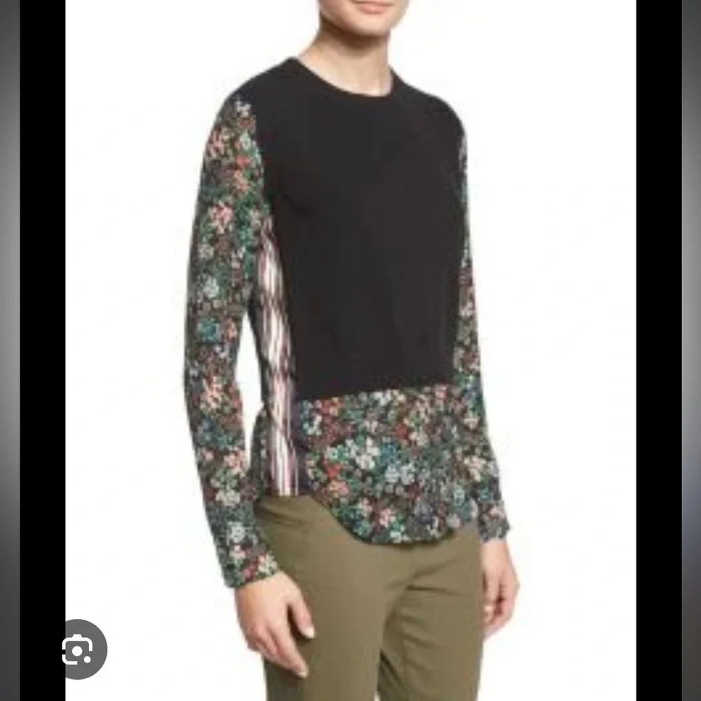 Veronica Beard Mellow Mixed-Media Cashmere Sweater ASO Lucy Hale - Picture 9 of 11